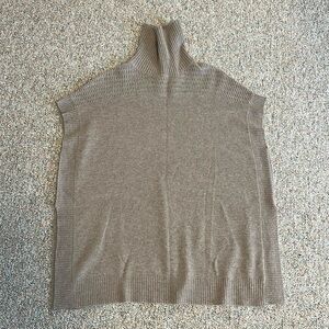 Velvet Taupe Turtleneck Poncho Sweater